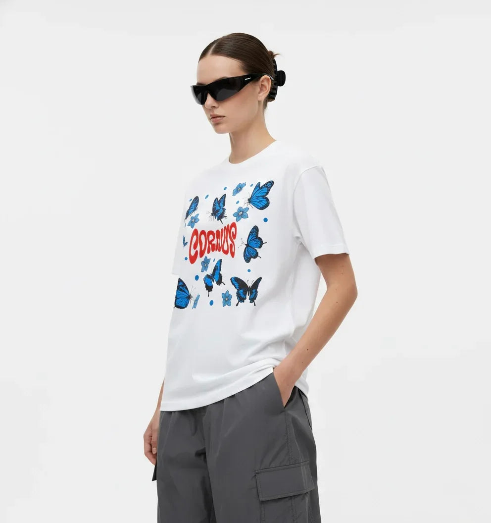 Cornus Blue Flutter Tee - Cornus Fashion