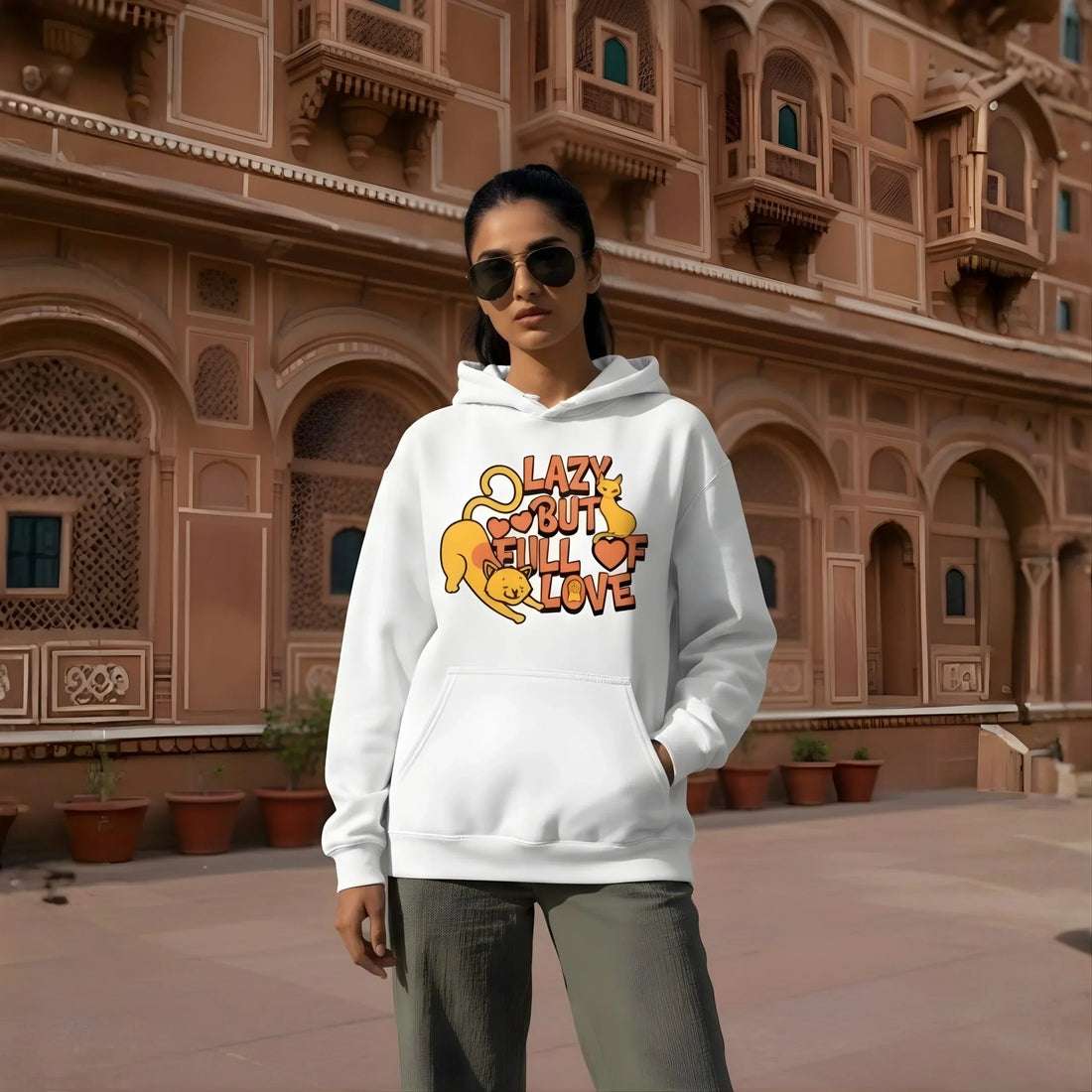 Adorable White Cat Hoodie - Cornus Fashion