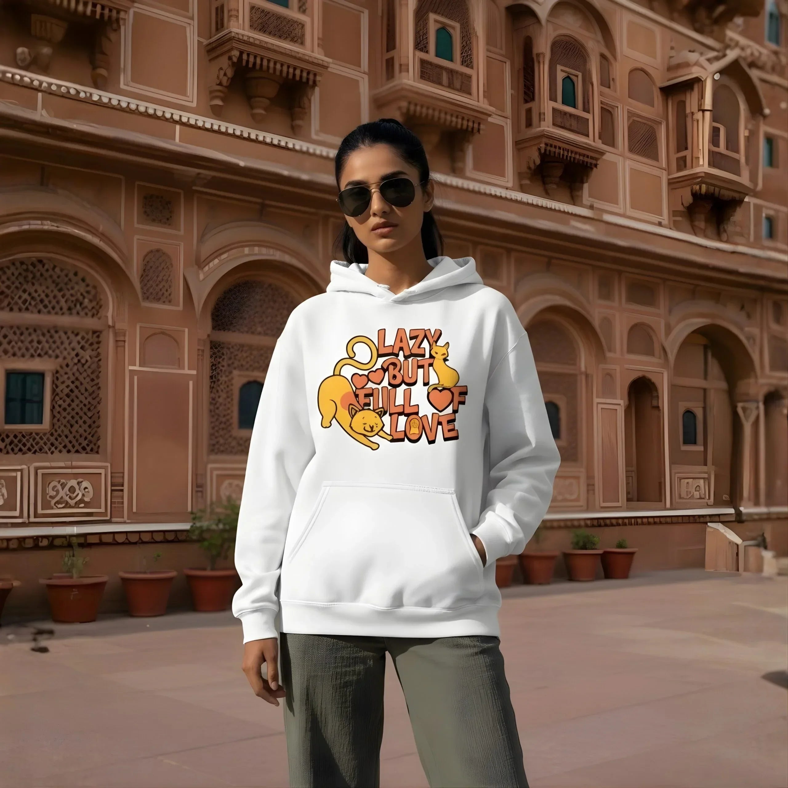 Adorable White Cat Hoodie - Cornus Fashion
