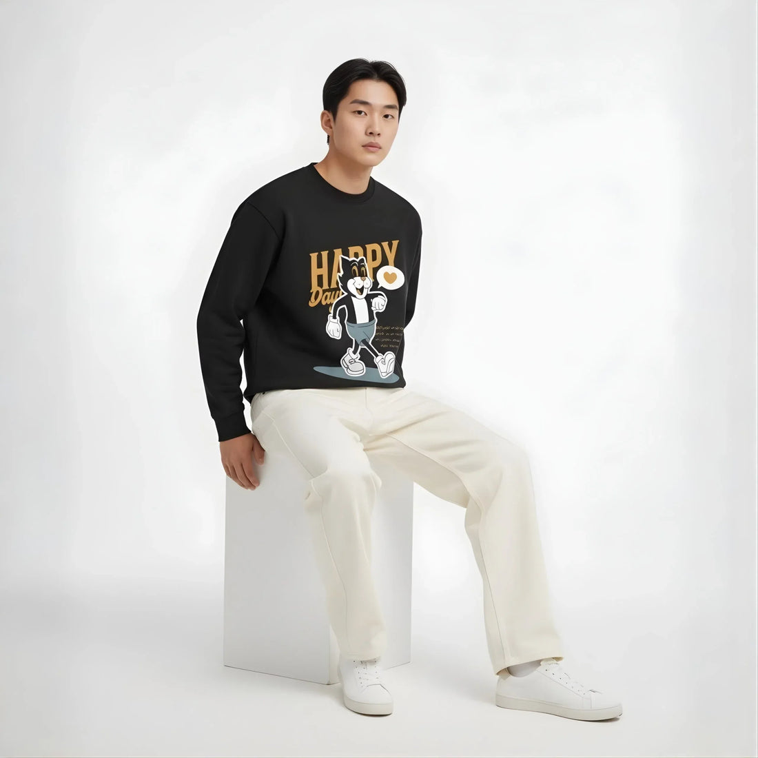 Happy Days Cartoon Sweatshirt - Cornus Fashion