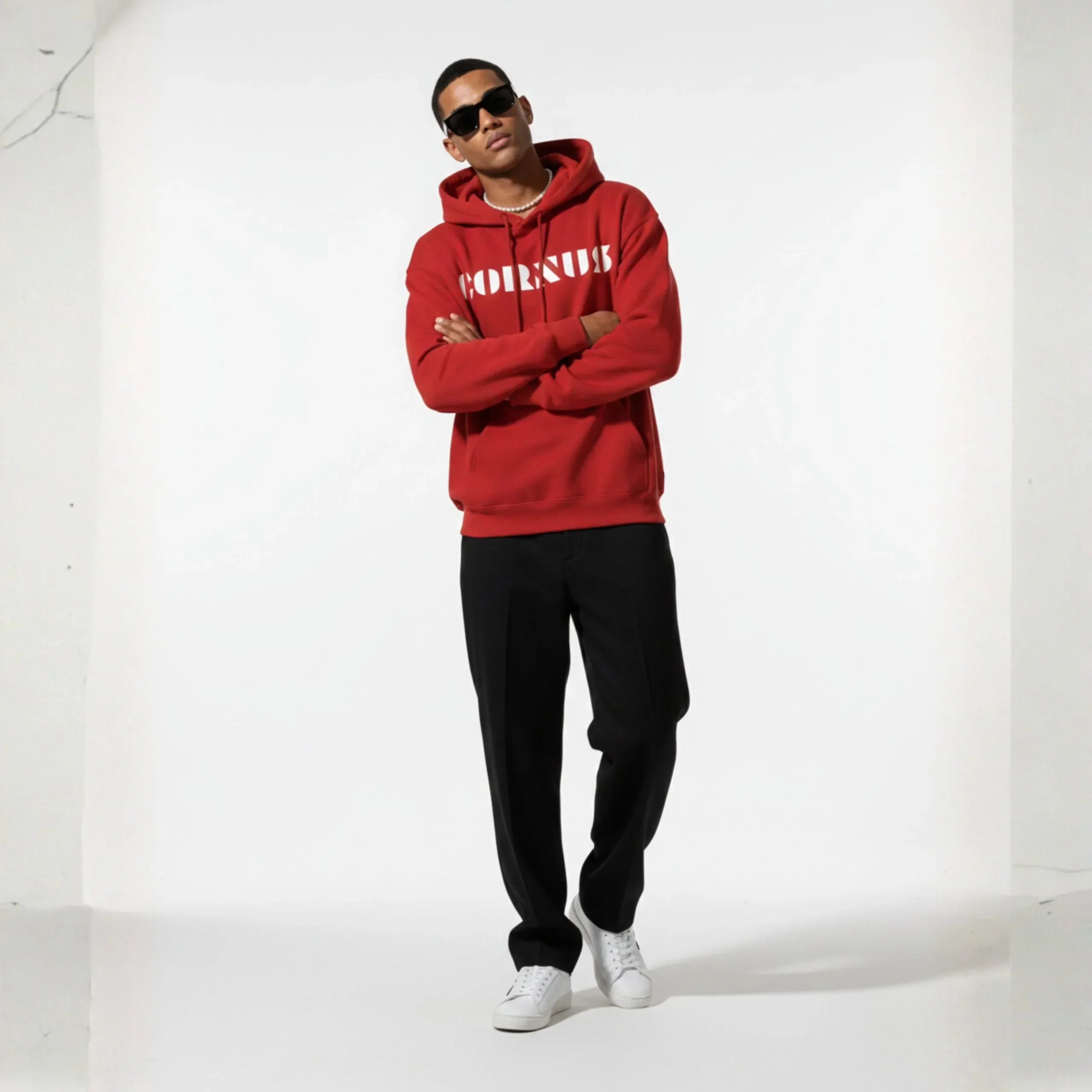Cornus Crimson Red Hoodie - Cornus Fashion