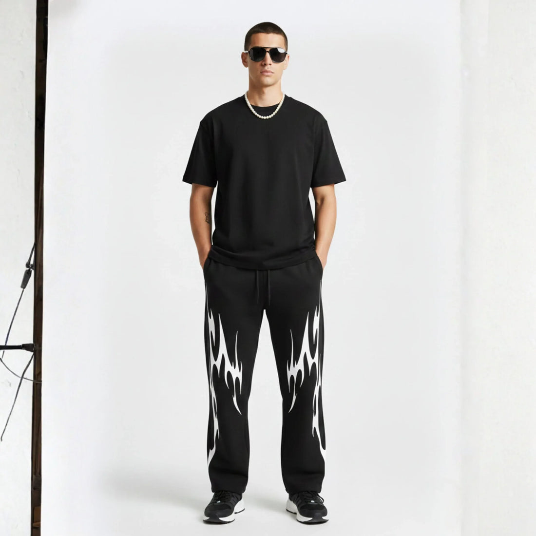 Inferno Flame Print Sweatpants - Cornus Fashion