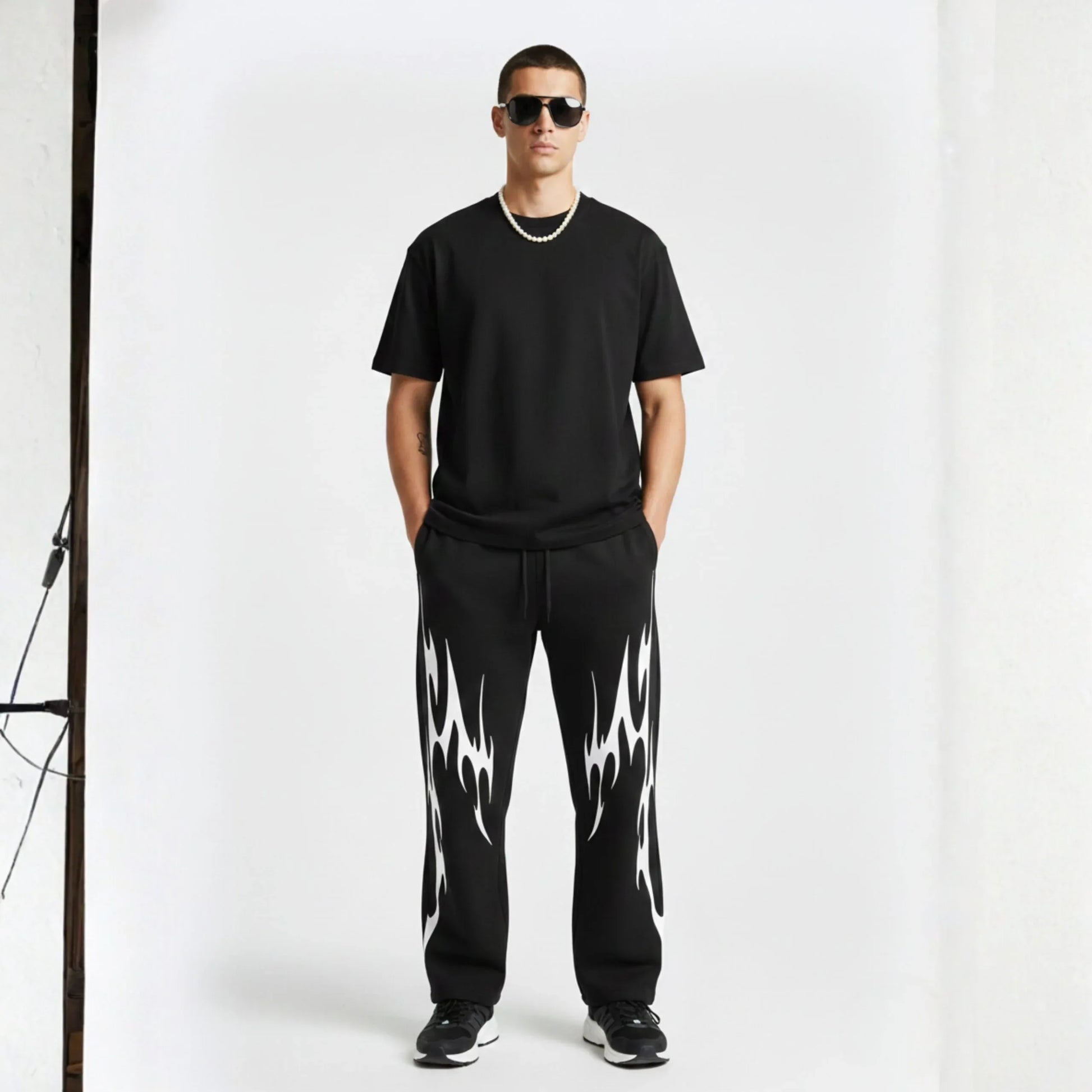 Inferno Flame Print Sweatpants - Cornus Fashion