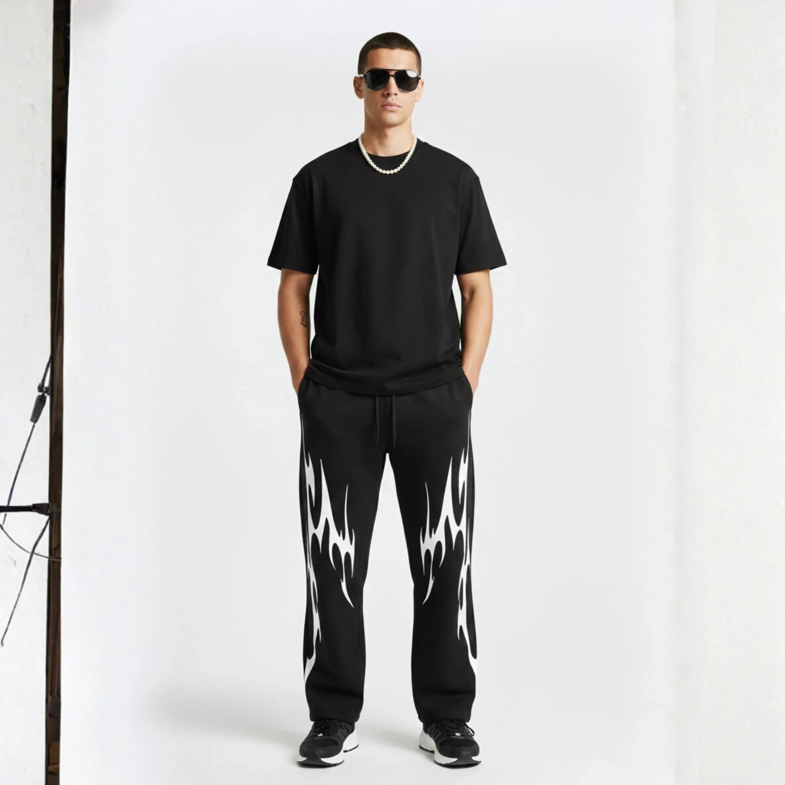 Inferno Flame Print Sweatpants - Cornus Fashion