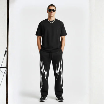 Inferno Flame Print Sweatpants - Cornus Fashion