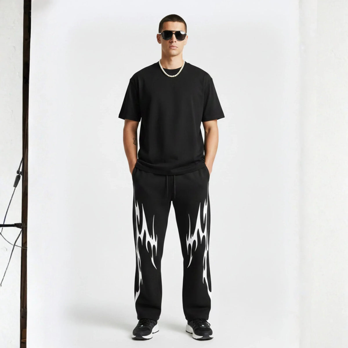 Inferno Flame Print Sweatpants - Cornus Fashion