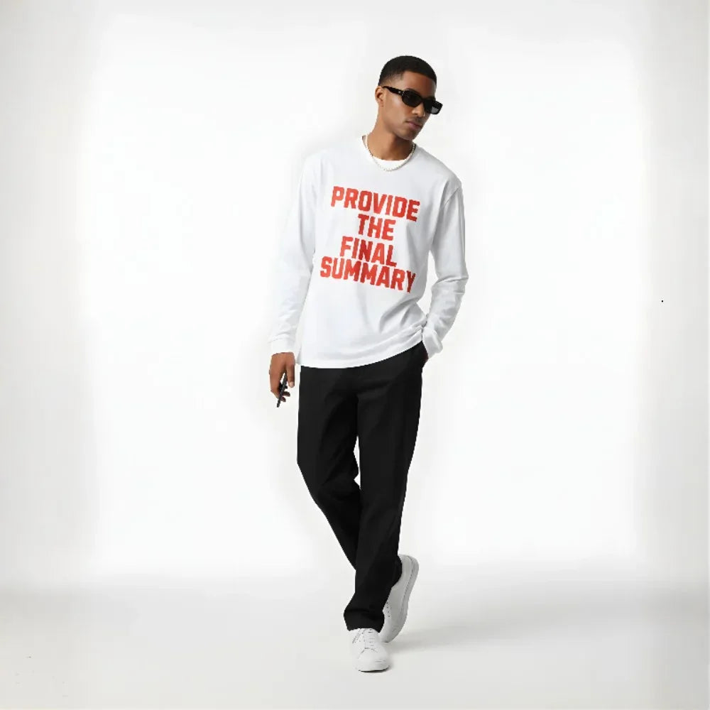Final Summary Bold Statement Long-Sleeve Tee - Cornus Fashion