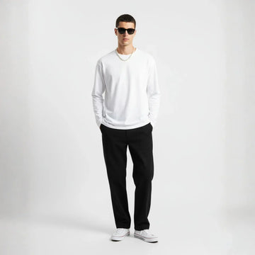 PureEase Classic White Long-Sleeve Tee - Cornus Fashion