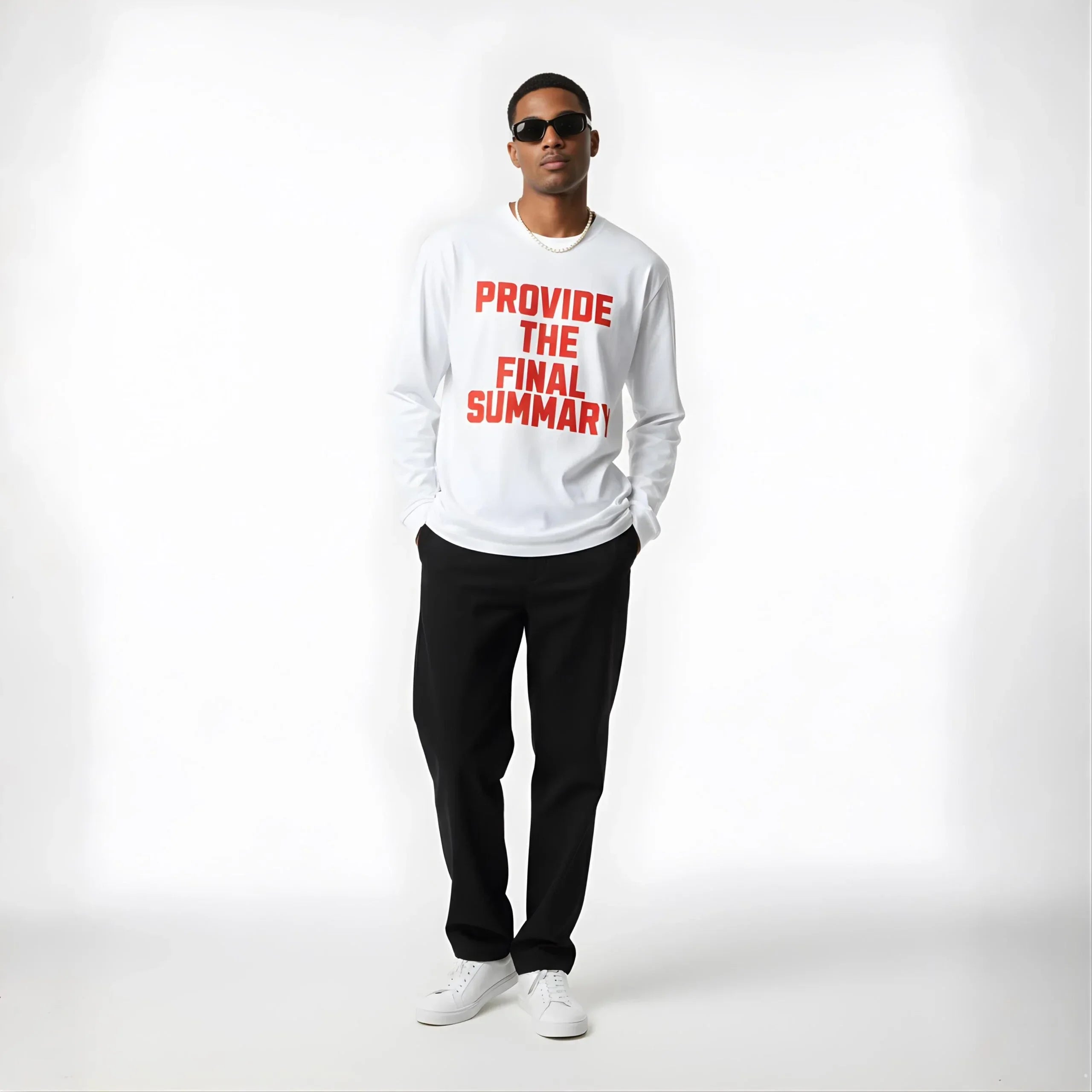 Final Summary Bold Statement Long-Sleeve Tee - Cornus Fashion