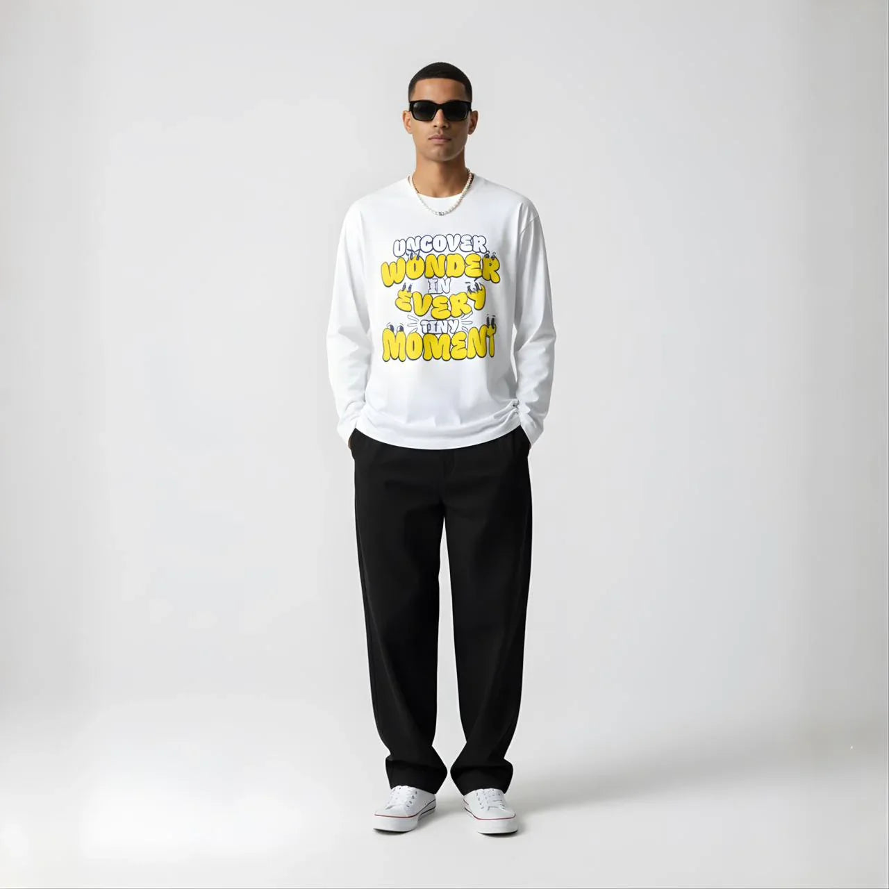 WonderWave Men’s Graphic Long-Sleeve Tee - Cornus Fashion