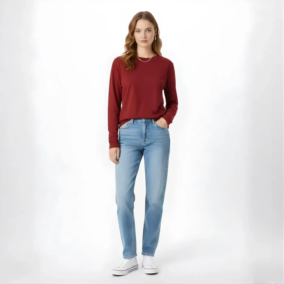 Crimson Classic Women’s Premium Long-Sleeve Tee - Cornus Fashion