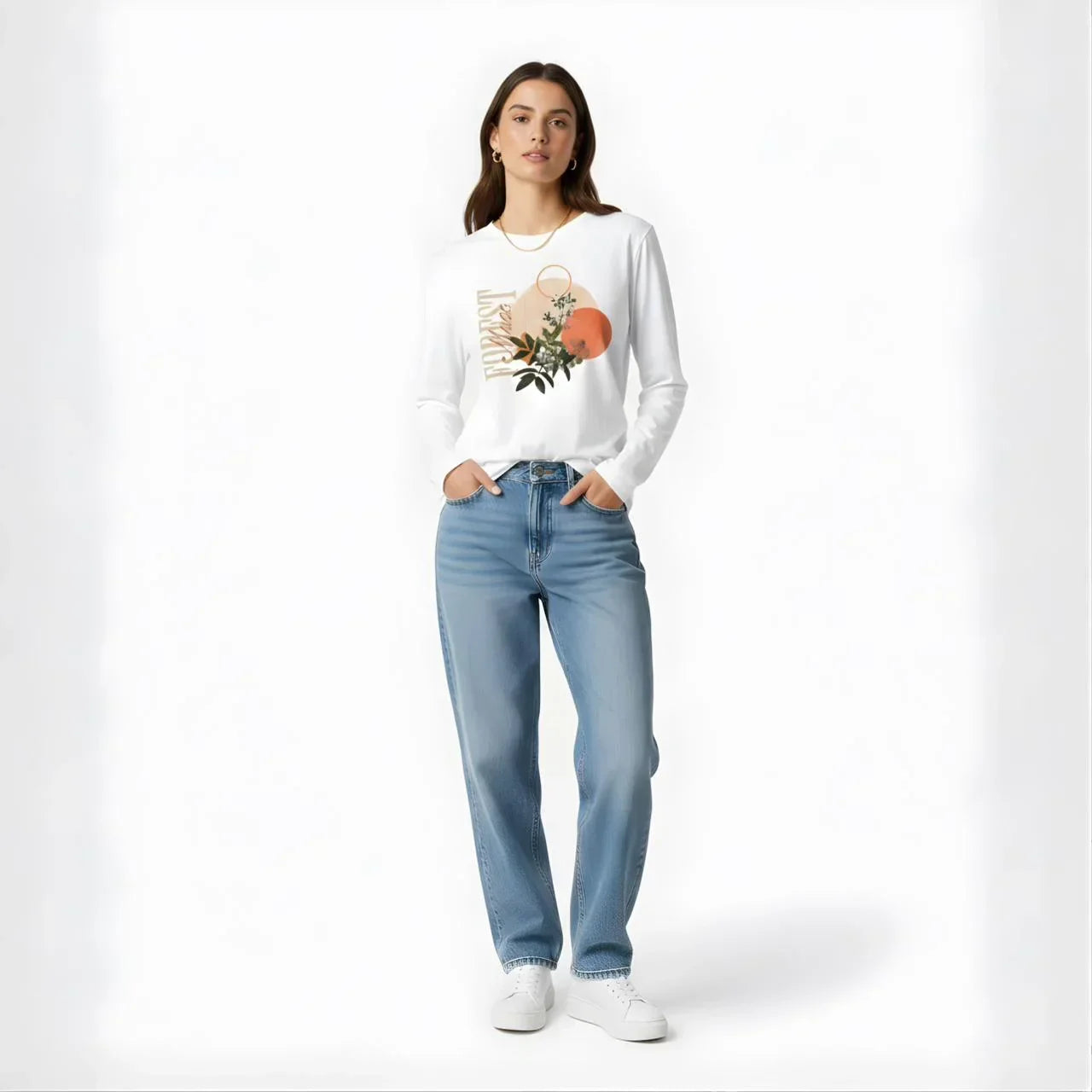 BloomSphere Women’s Long-Sleeve Tee - Cornus Fashion