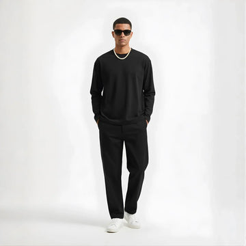 Midnight Essential Men’s Premium Long-Sleeve Tee - Cornus Fashion