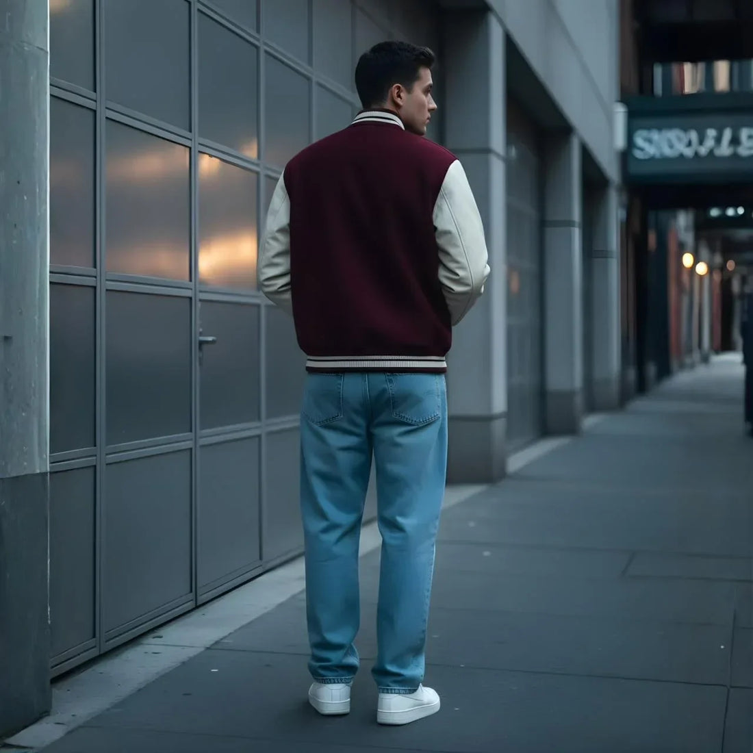 Crimson Classic Varsity Jacket - Cornus Fashion