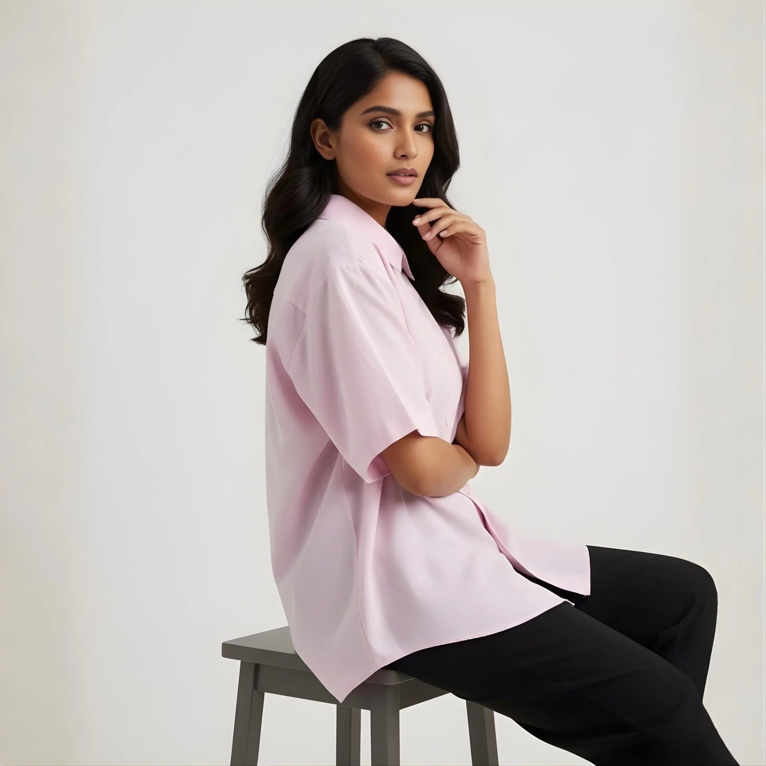 BlushEase Oversized Shirt - Cornus Fashion